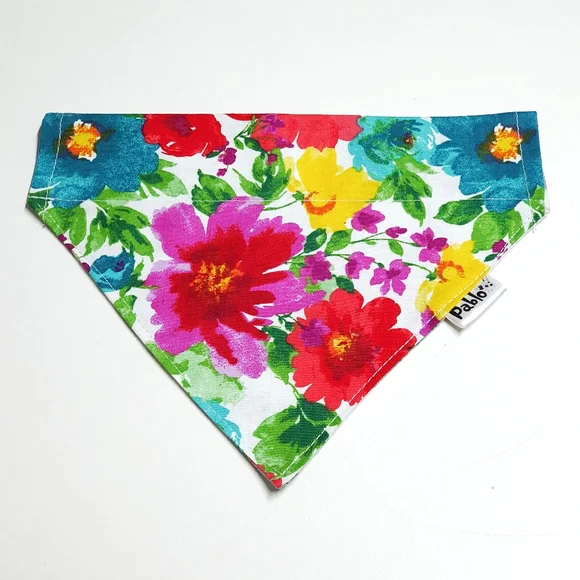 Pablo Reversible Floral Dog Bandana Leash & Scrunchie Set - Picture 2 of 7